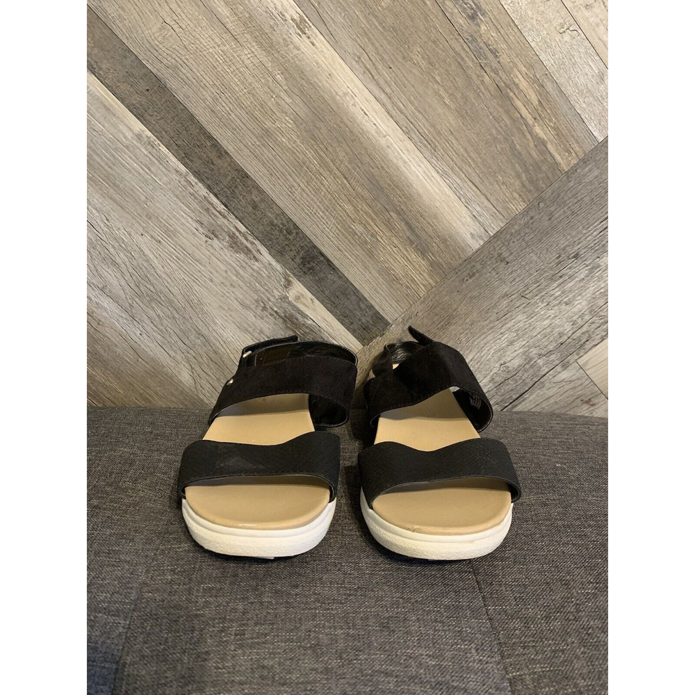 Dr. Scholl's Women's 8M Wanderlust Black Snake Print Slingback Sandals - Picture 2 of 8
